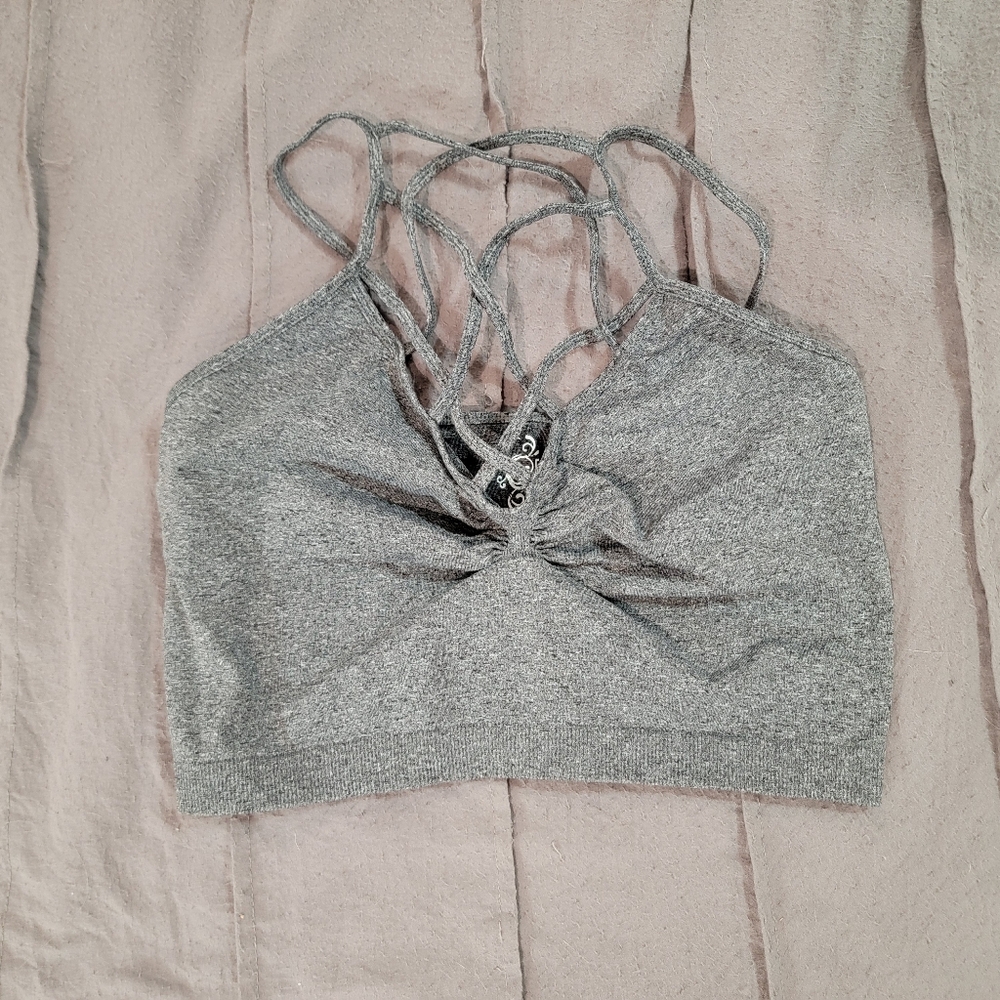 Gray Strappy Bke Bralette